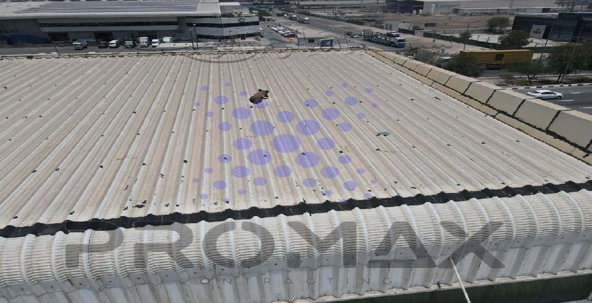 Naffco Brass Light Office - metal roof waterproofing project by Promax in Dubai, UAE